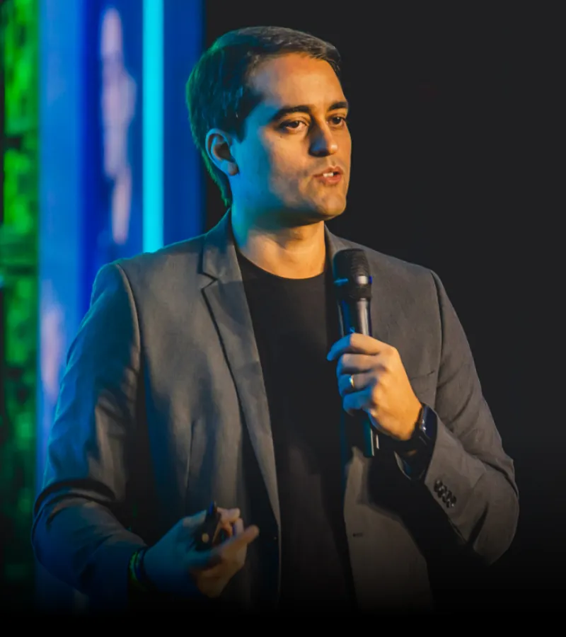 Foto do Paulo Guedes e do Magno Maciel no Vale do Silício