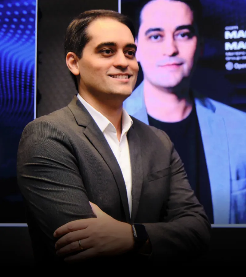 Foto do Paulo Guedes e do Magno Maciel no Vale do Silício