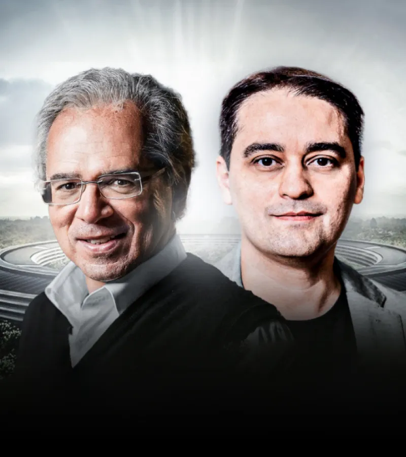 Foto do Paulo Guedes e do Magno Maciel no Vale do Silício